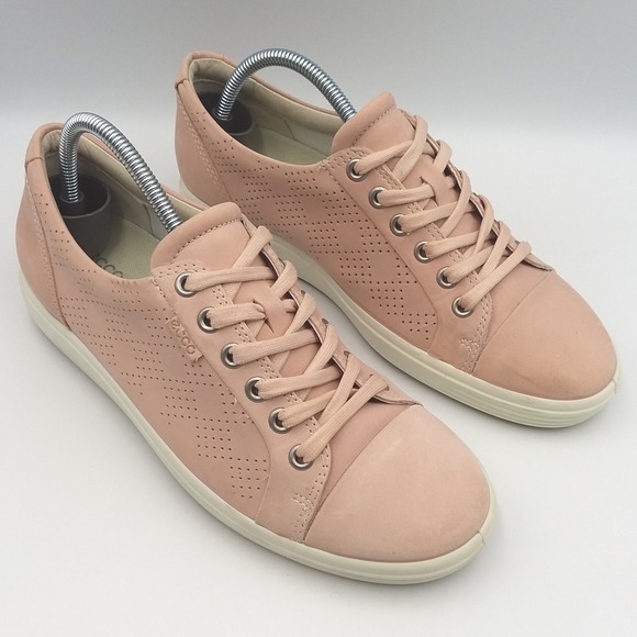 ECCO Soft 7 Sneaker Perforated Leather Casual Walking Shoes‎ Rose Dust Women's 7 - Picture 6 of 11